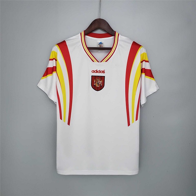 AAA Quality Spain 1996 Away White Soccer Jersey